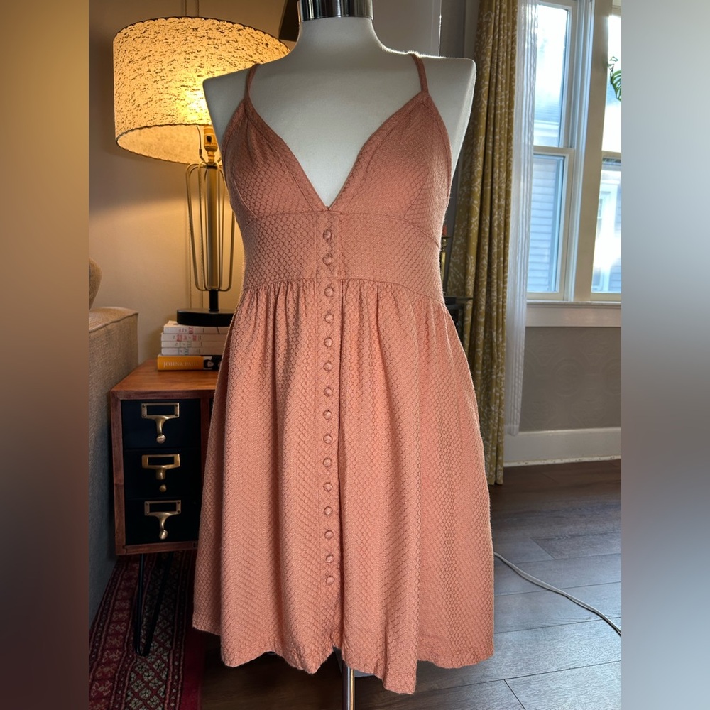 Roxy Strapless Dress in Soft Peach